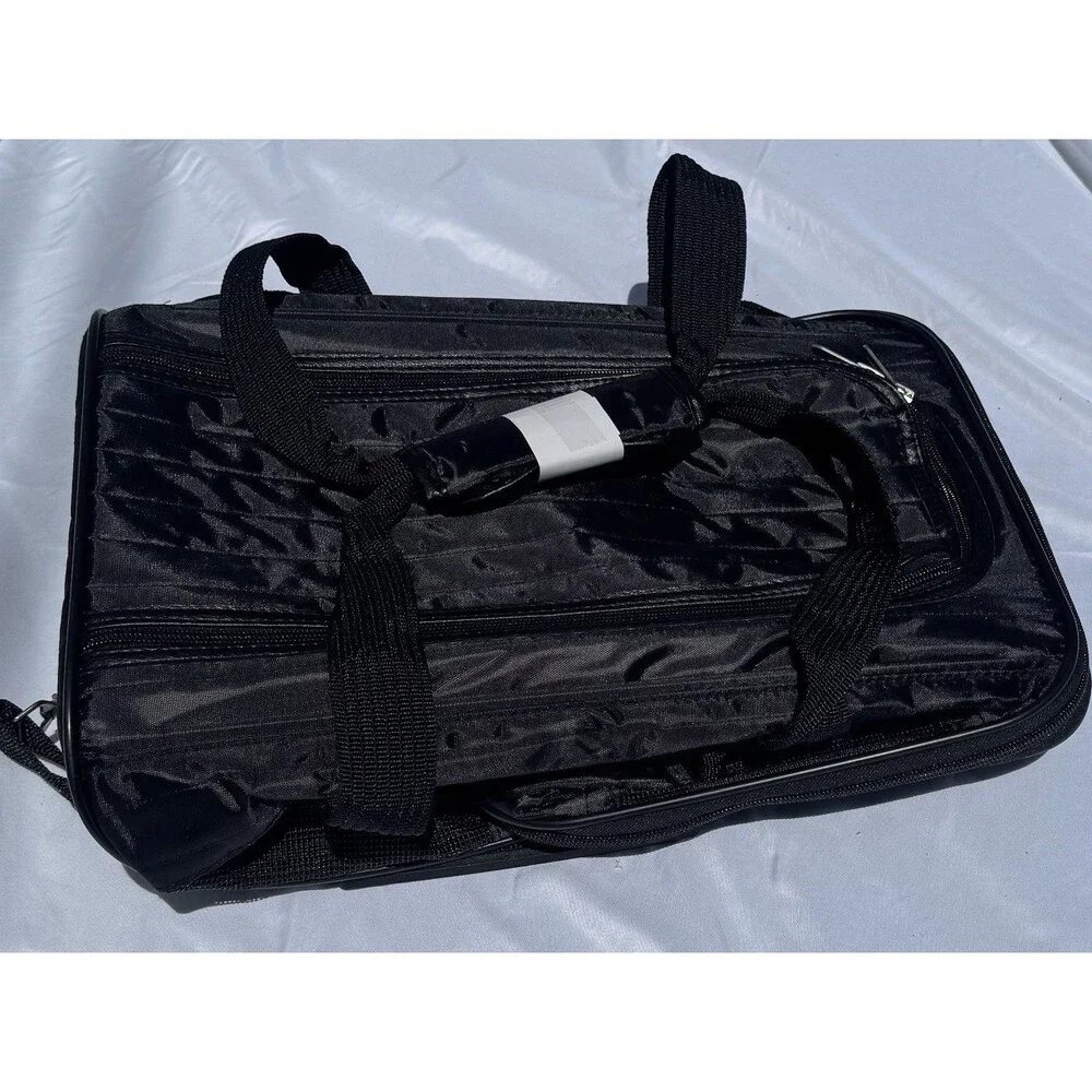 Original Deluxe Black Fabric Pet Carrier Bag Mesh Panels Strap